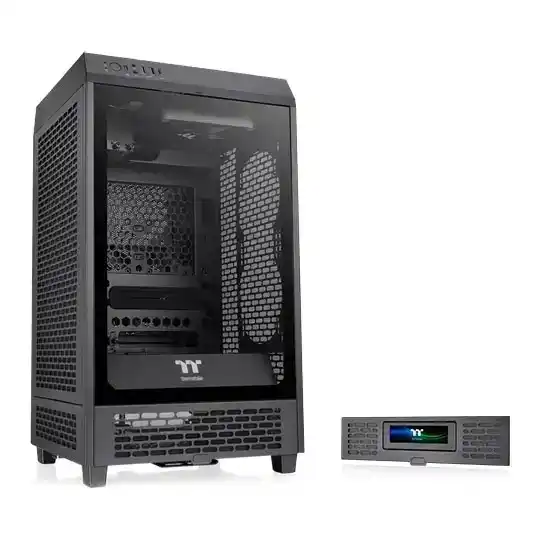 Thermaltake The Tower 200 Black Mini -ITX PC Gaming Case + LCD Panel Kit Bundl